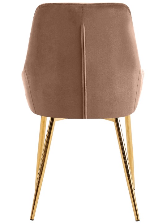 Set van 2 eetkamerstoelen Elmira fluweel goud, bruin