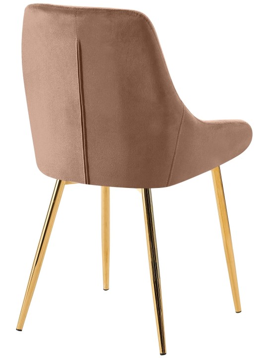 Set van 2 eetkamerstoelen Elmira fluweel goud, bruin