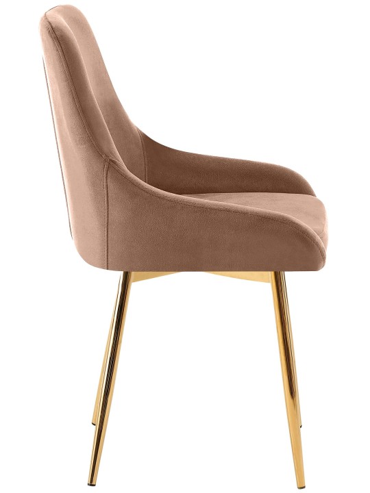 Set van 2 eetkamerstoelen Elmira fluweel goud, bruin