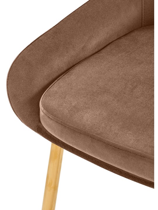 Set van 2 eetkamerstoelen Elmira fluweel goud, bruin