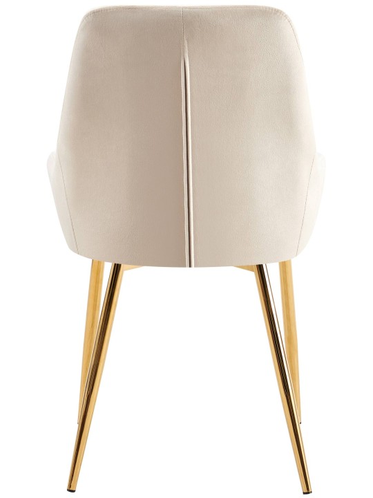 Set van 2 eetkamerstoelen Elmira fluweel goud, crème