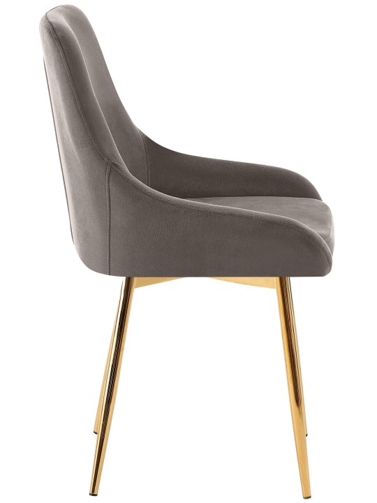Set van 2 eetkamerstoelen Elmira fluweel goud, antraciet