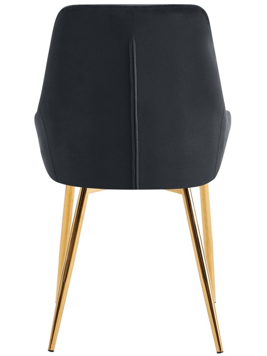 Set van 2 eetkamerstoelen Elmira fluweel goud, zwart