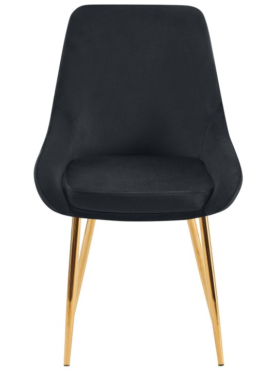 Set van 2 eetkamerstoelen Elmira fluweel goud, zwart