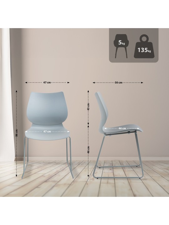 Set van 2 stoelen Houma, grijs