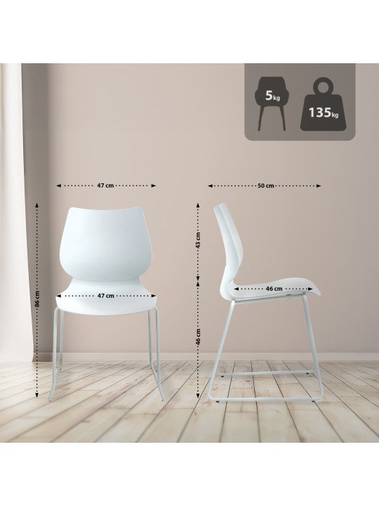 Set van 2 stoelen Houma, wit