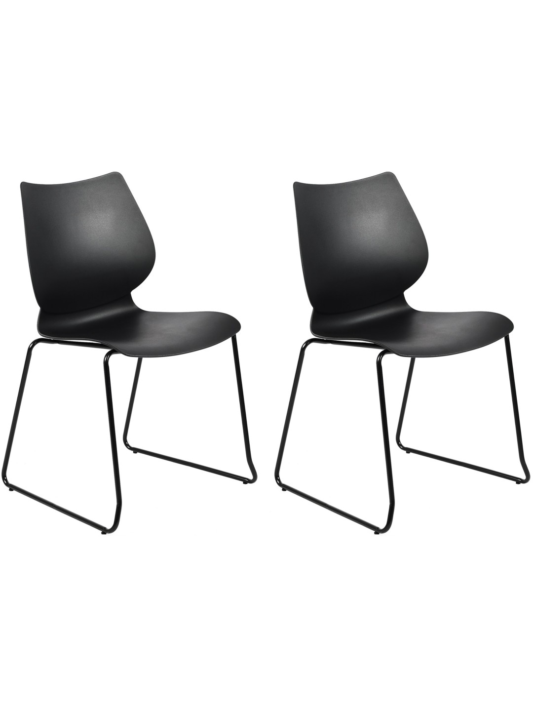 Set van 2 stoelen Houma, zwart