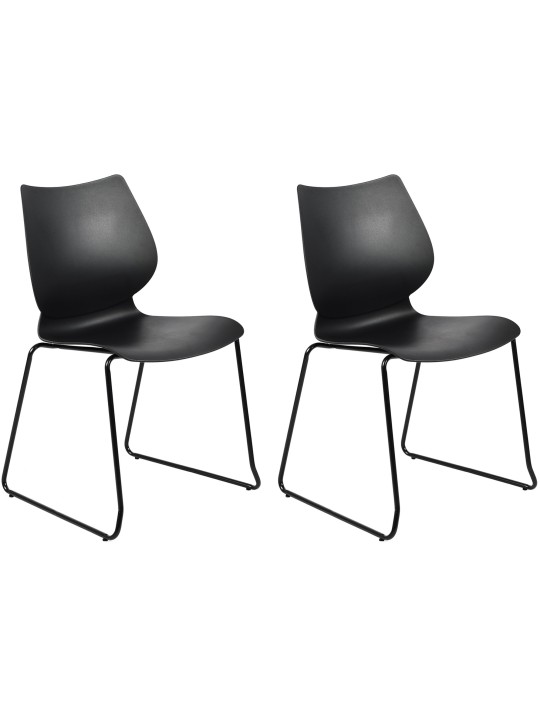 Set van 2 stoelen Houma, zwart