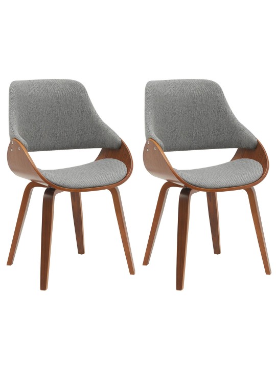 Set van 2 eetkamerstoelen Vangale, walnoot/donkergrijs