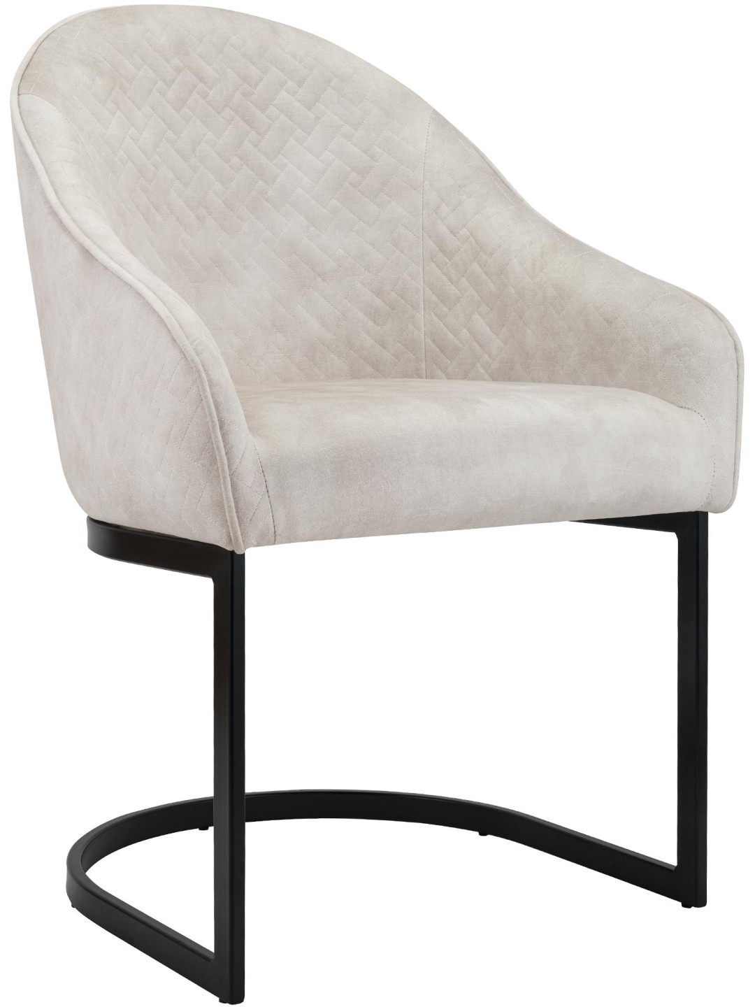 Eetkamerstoel Jarik vintage fluweel, crème