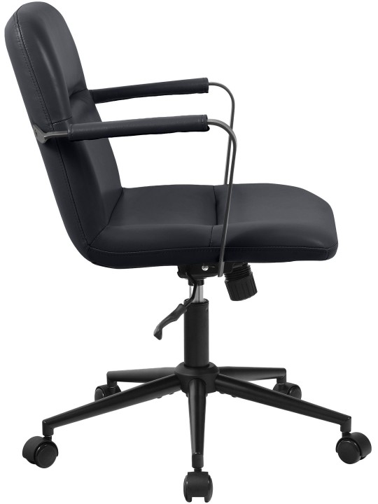 Bureaustoel Hilda echt leer, zwart