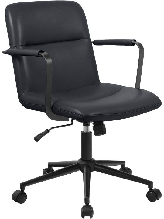 Bureaustoel Hilda echt leer, zwart