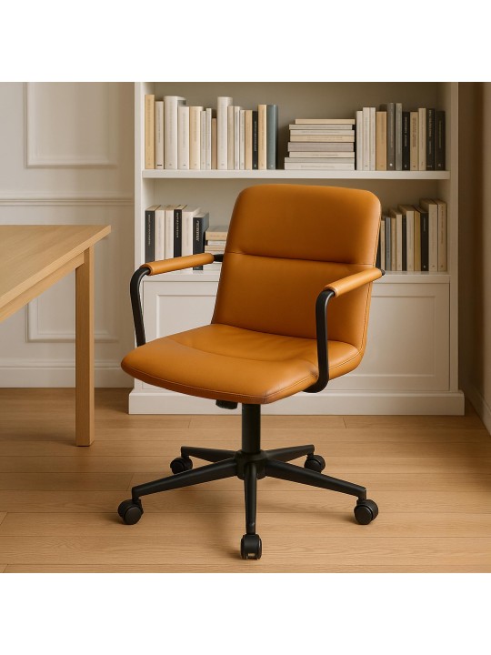 Bureaustoel Hilda echt leer, bruin