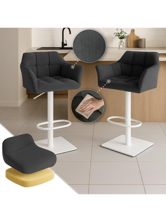 Barkruk Damaso W Snoer, donkergrijs