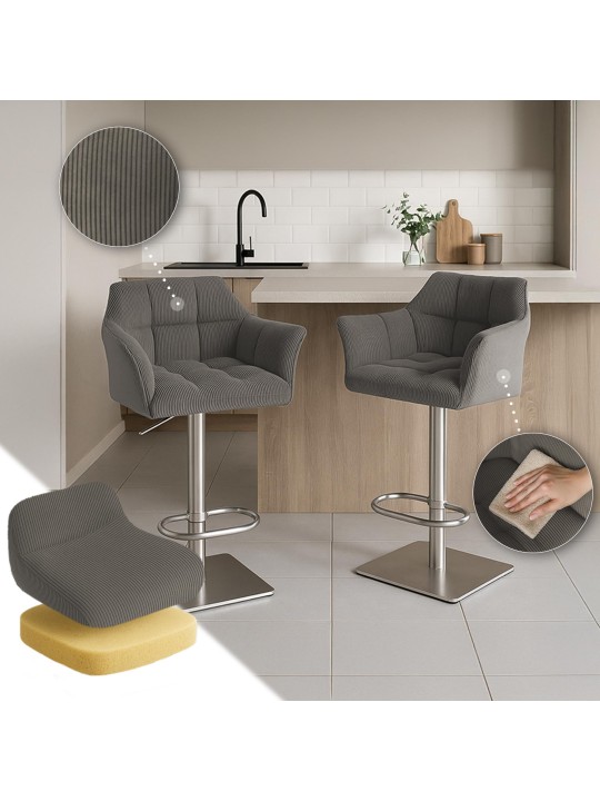 Barkruk Damaso E Cord, taupe Barkruk Damaso E Cord, taupe