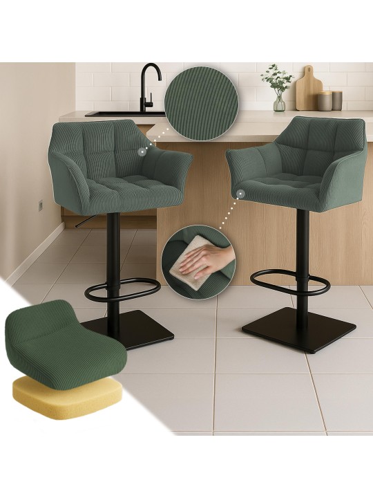Barkruk Damaso B Cord, groen Barkruk Damaso B Cord, groen