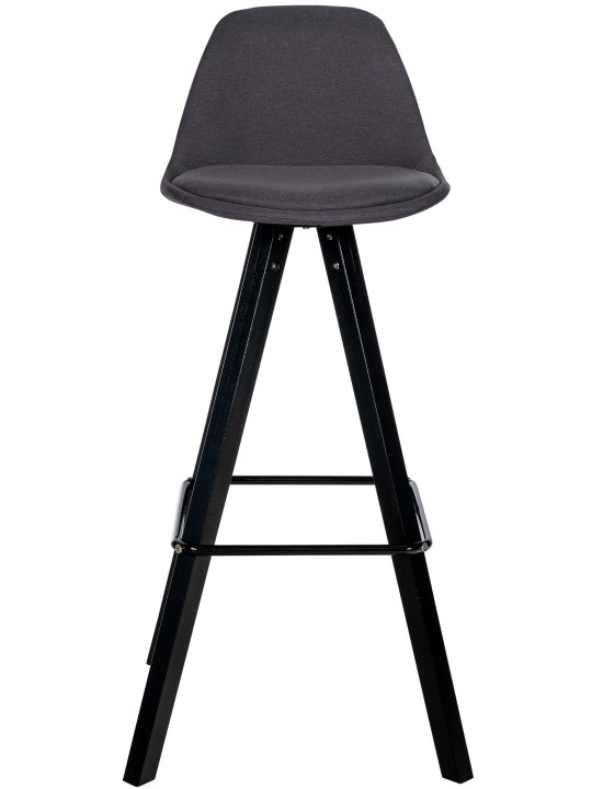 Set van 2 barkrukken Corbin stof vierkant, donkergrijs