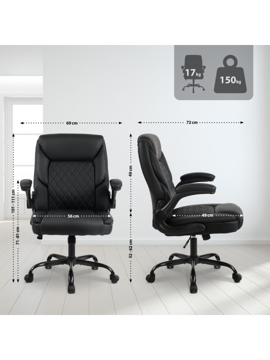 Bureaustoel Medfield kunstleer, zwart