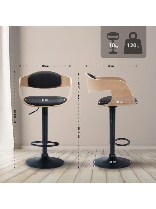 Set van 2 barkrukken Kingston B kunstleer, naturel/zwart