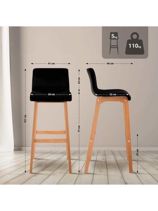 Barkruk Hoover Velvet Natura, zwart Barkruk Hoover Velvet Natura, zwart