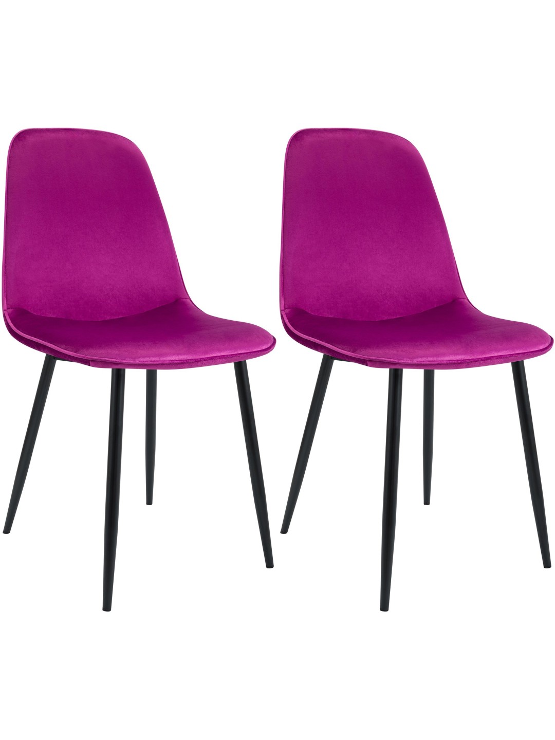 Set van 2 Maryam fluwelen eetkamerstoelen, lila