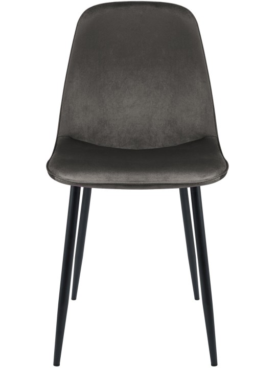 Set van 2 Maryam fluwelen eetkamerstoelen, antraciet