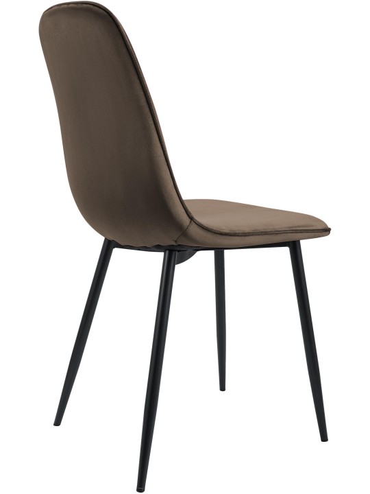Set van 2 Maryam fluwelen eetkamerstoelen, bruin