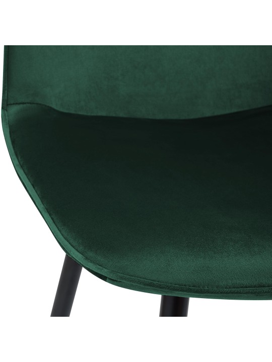 Set van 2 Maryam fluwelen eetkamerstoelen, groen
