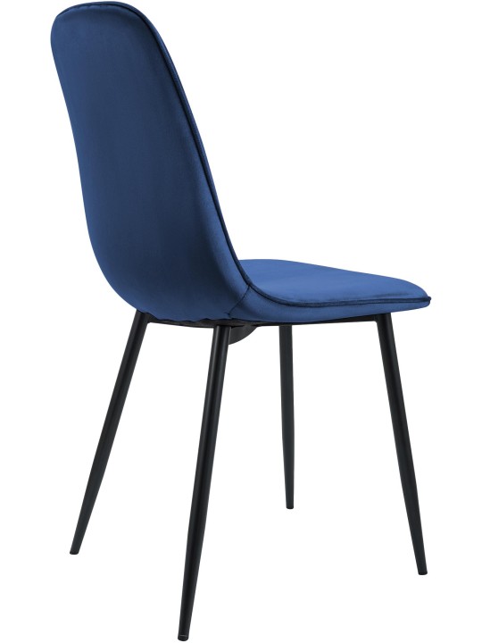 Set van 2 Maryam fluwelen eetkamerstoelen, donkerblauw