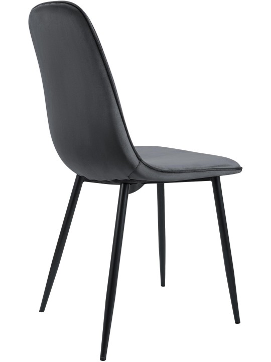 Set van 2 Maryam fluwelen eetkamerstoelen, donkergrijs