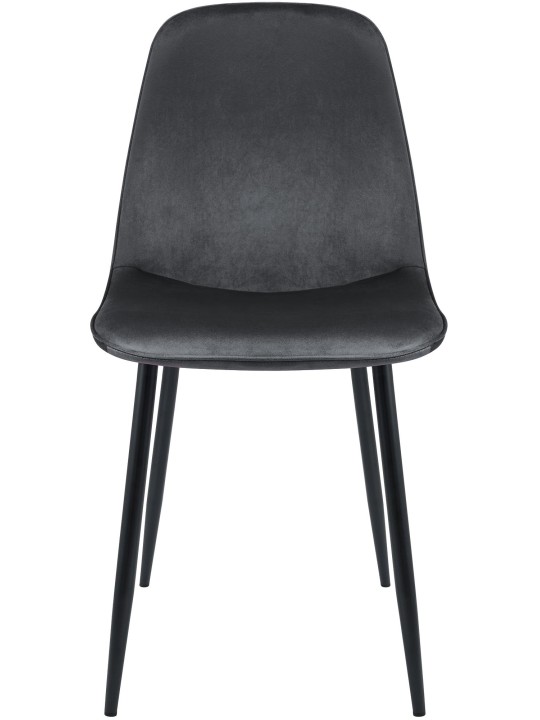 Set van 2 Maryam fluwelen eetkamerstoelen, donkergrijs