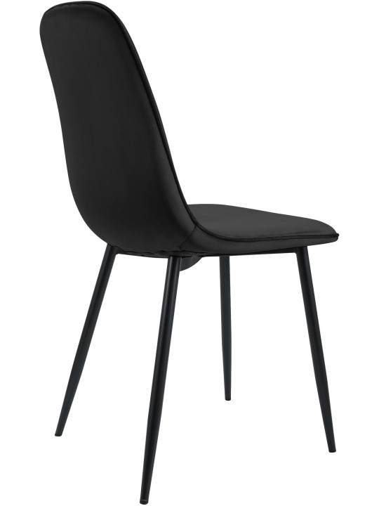 Set van 2 Maryam fluwelen eetkamerstoelen, zwart