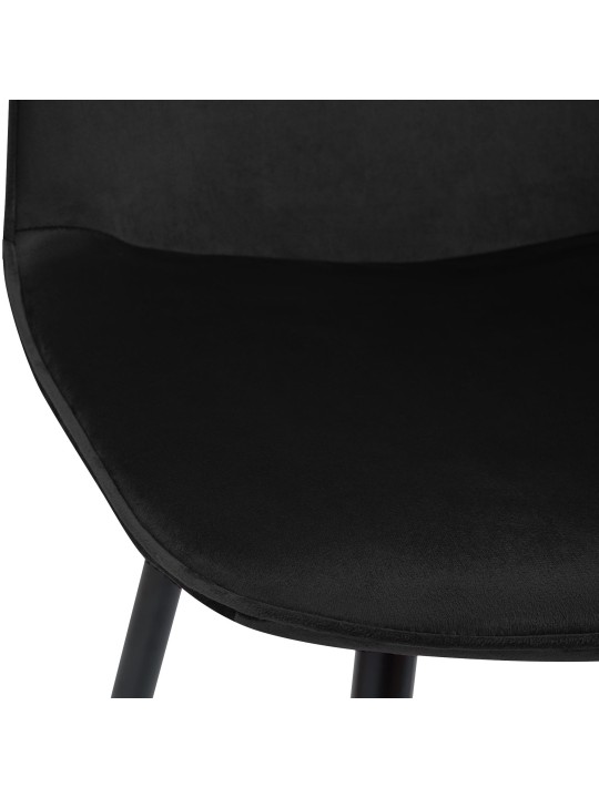 Set van 2 Maryam fluwelen eetkamerstoelen, zwart