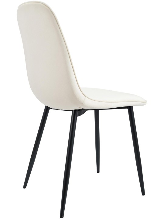 Set van 2 Maryam fluwelen eetkamerstoelen, crème
