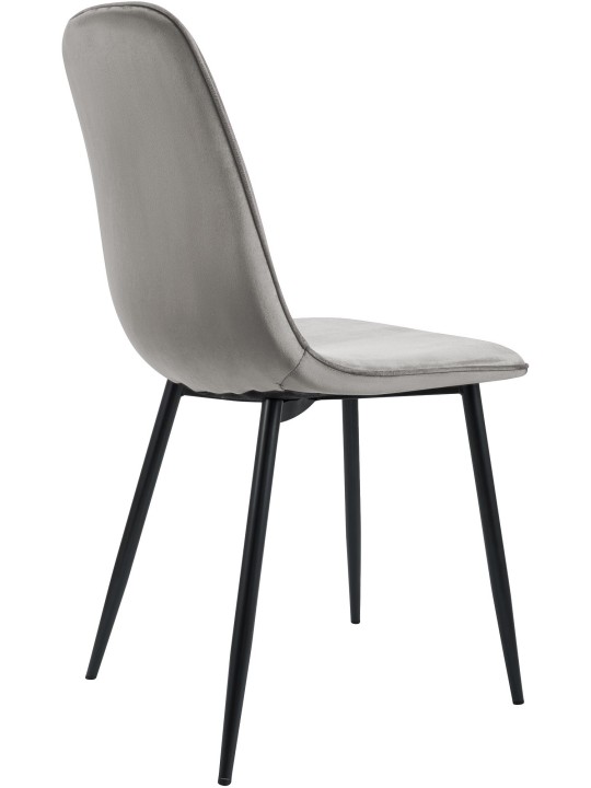 Set van 2 Maryam fluwelen eetkamerstoelen, lichtgrijs