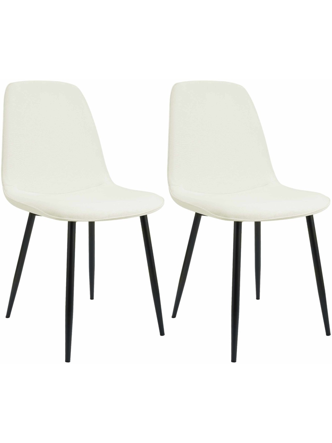 Set van 2 eetkamerstoelen Maryam stof, crème