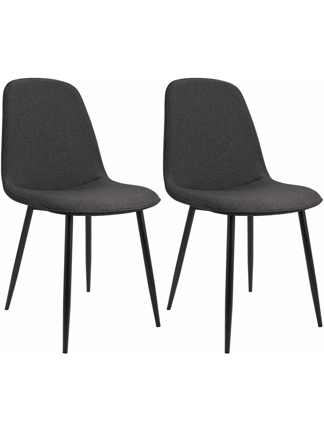 Set van 2 eetkamerstoelen Maryam stof, donkergrijs