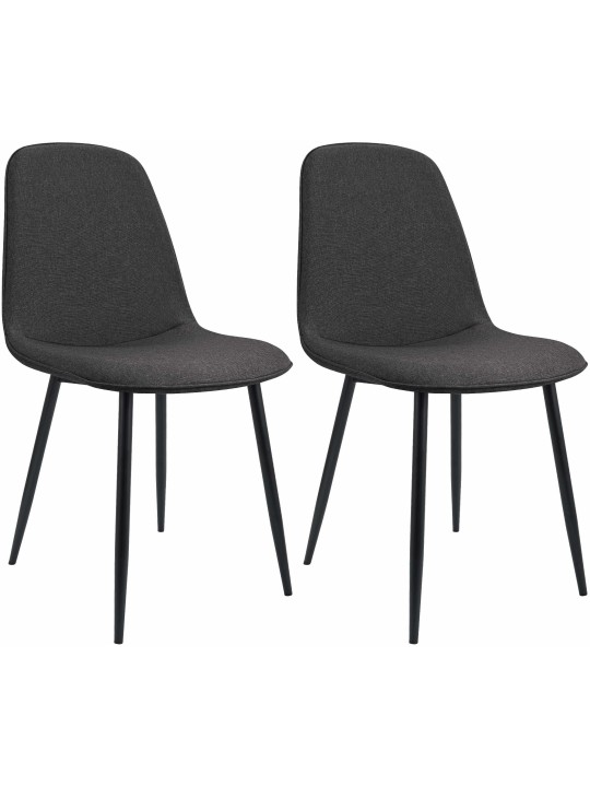 Set van 2 eetkamerstoelen Maryam stof, donkergrijs