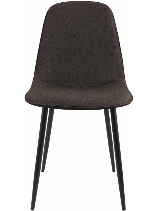 Set van 2 eetkamerstoelen Maryam stof, bruin