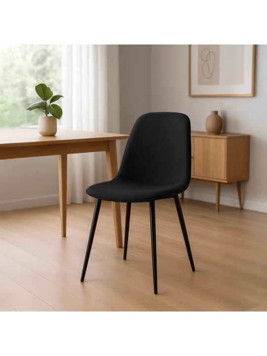 Set van 2 eetkamerstoelen Maryam stof, zwart