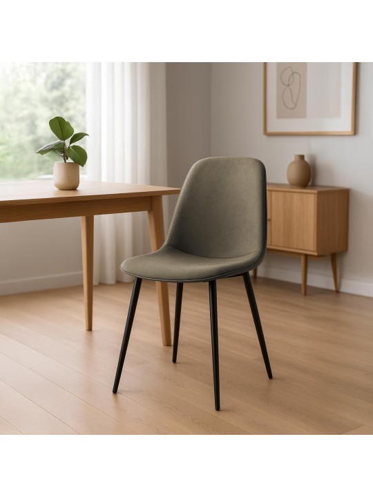 Set van 2 eetkamerstoelen Maryam stof, taupe