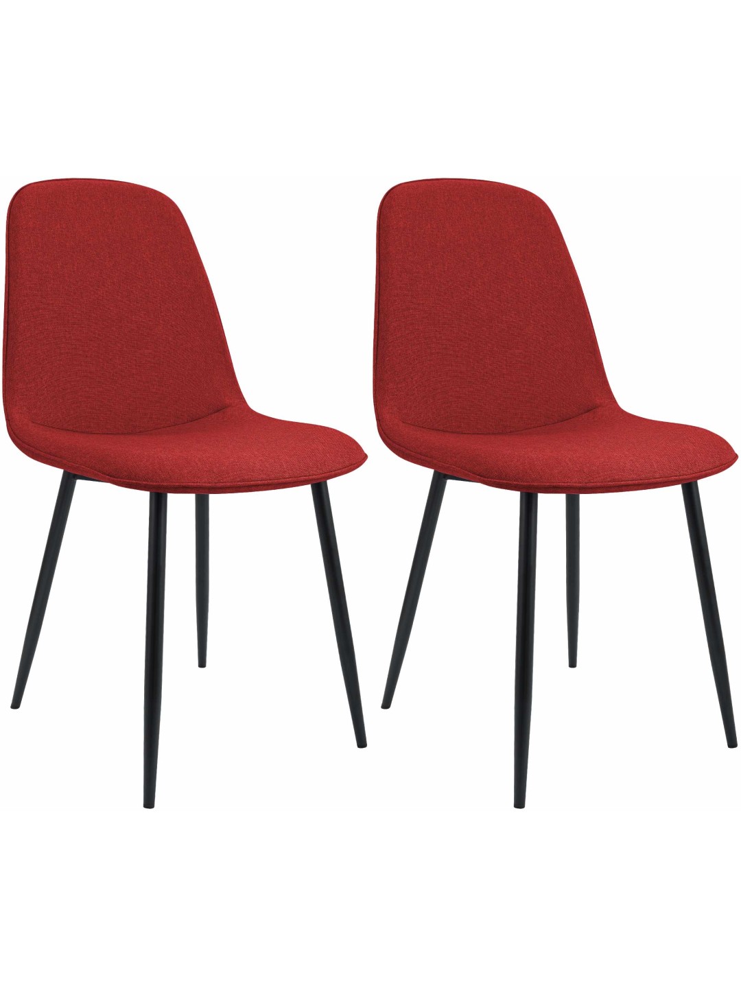 Set van 2 eetkamerstoelen Maryam stof, rood