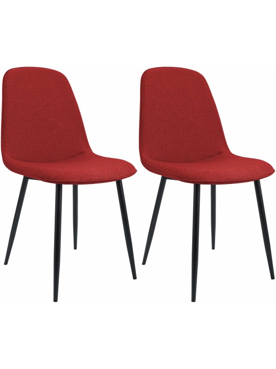 Set van 2 eetkamerstoelen Maryam stof, rood