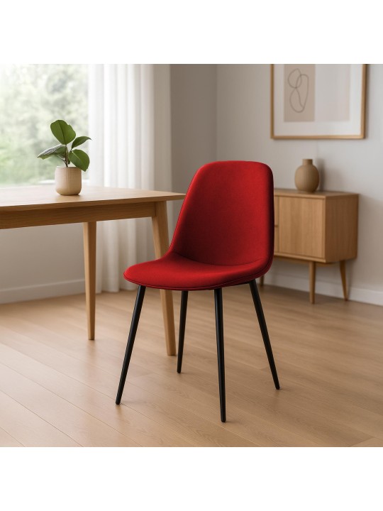 Set van 2 eetkamerstoelen Maryam stof, rood