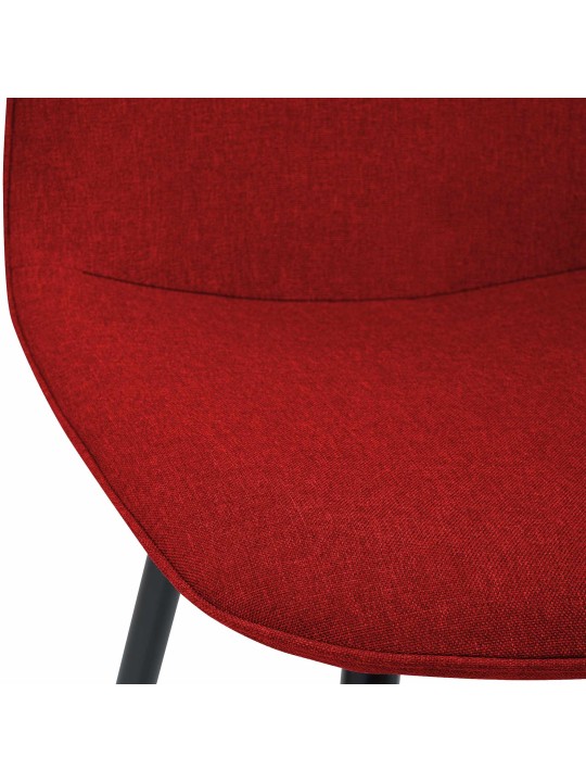 Set van 2 eetkamerstoelen Maryam stof, rood