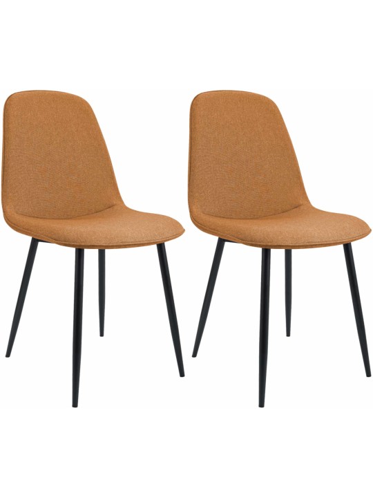 Set van 2 eetkamerstoelen Maryam stof, oranje