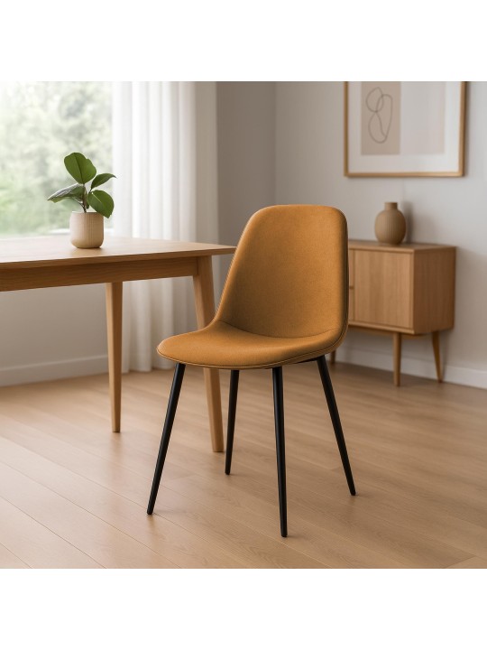 Set van 2 eetkamerstoelen Maryam stof, oranje