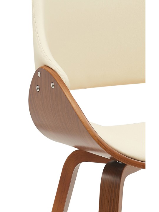 Set van 2 eetkamerstoelen Vangale, walnoot/crème