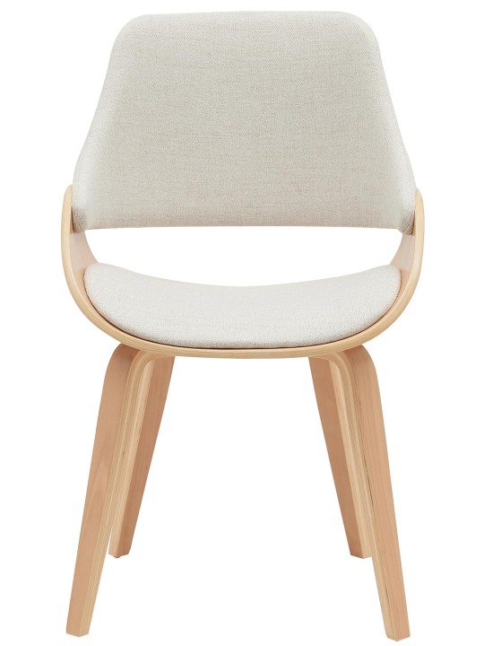 Set van 2 eetkamerstoelen Vangale, naturel/crème