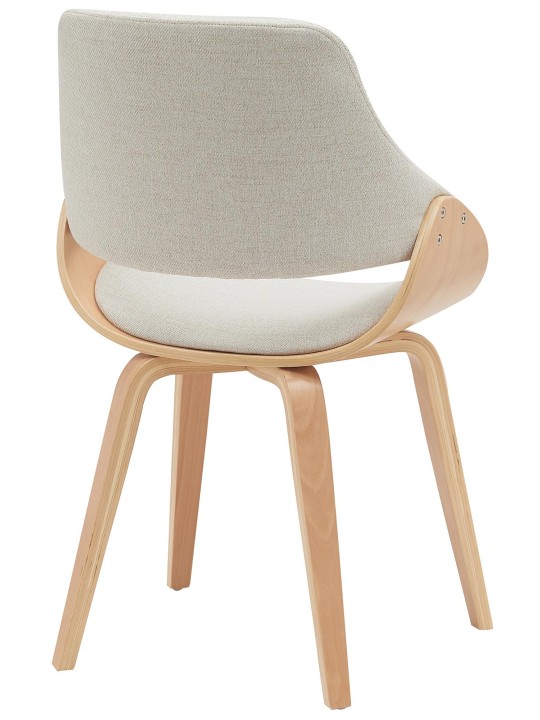 Set van 2 eetkamerstoelen Vangale, naturel/crème